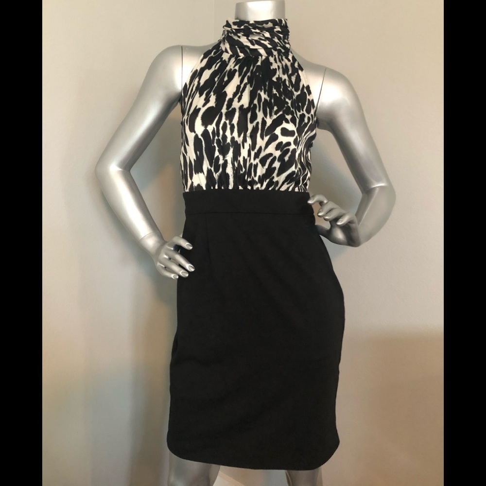 Cruella De Vil black & white animal print dress